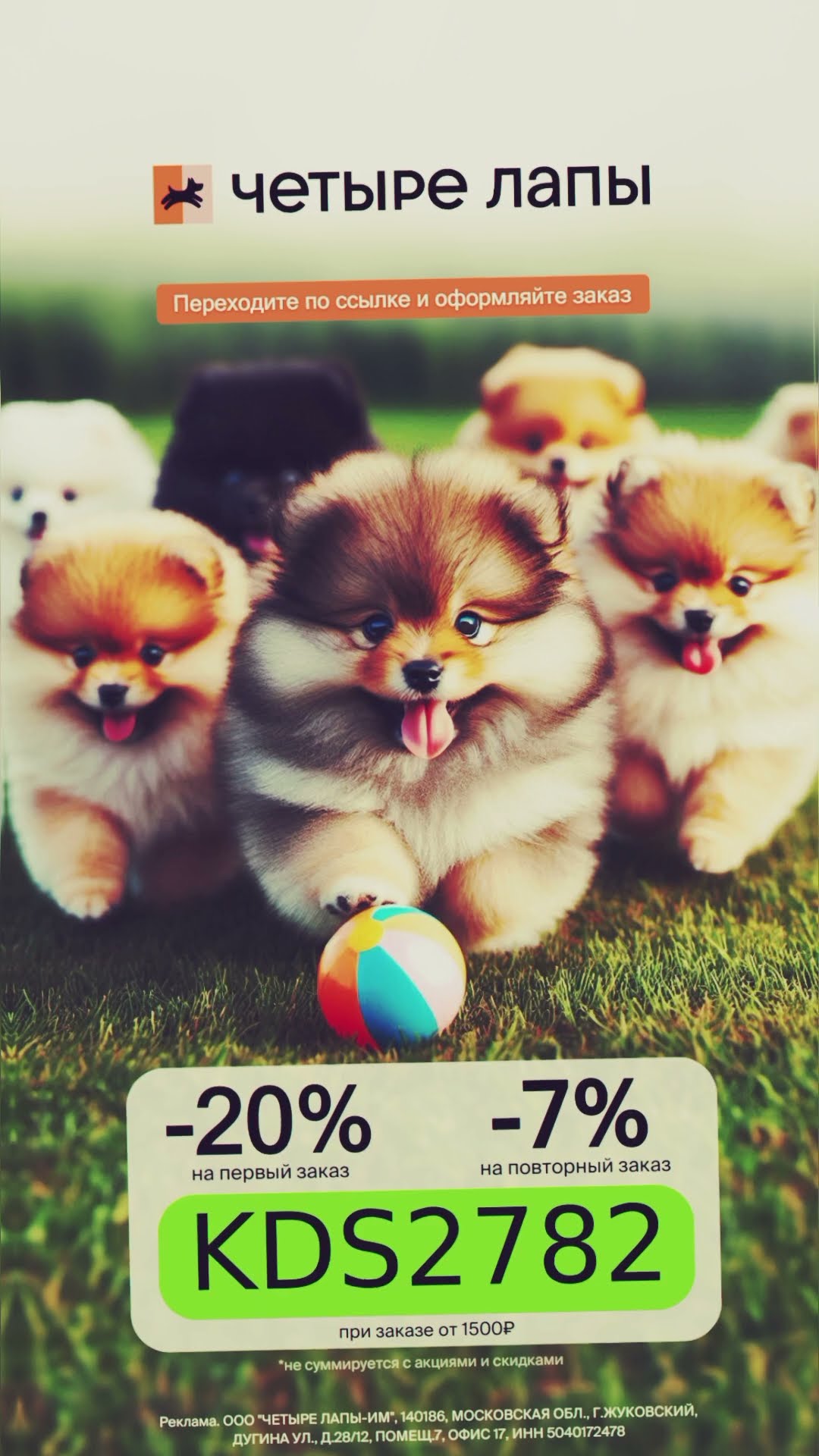 Супер Промокод Четыре Лапы! Скидка 20% - YouTube