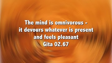 The mind is omnivorous   it devours whatever is present and feels pleasant Gita 02 67