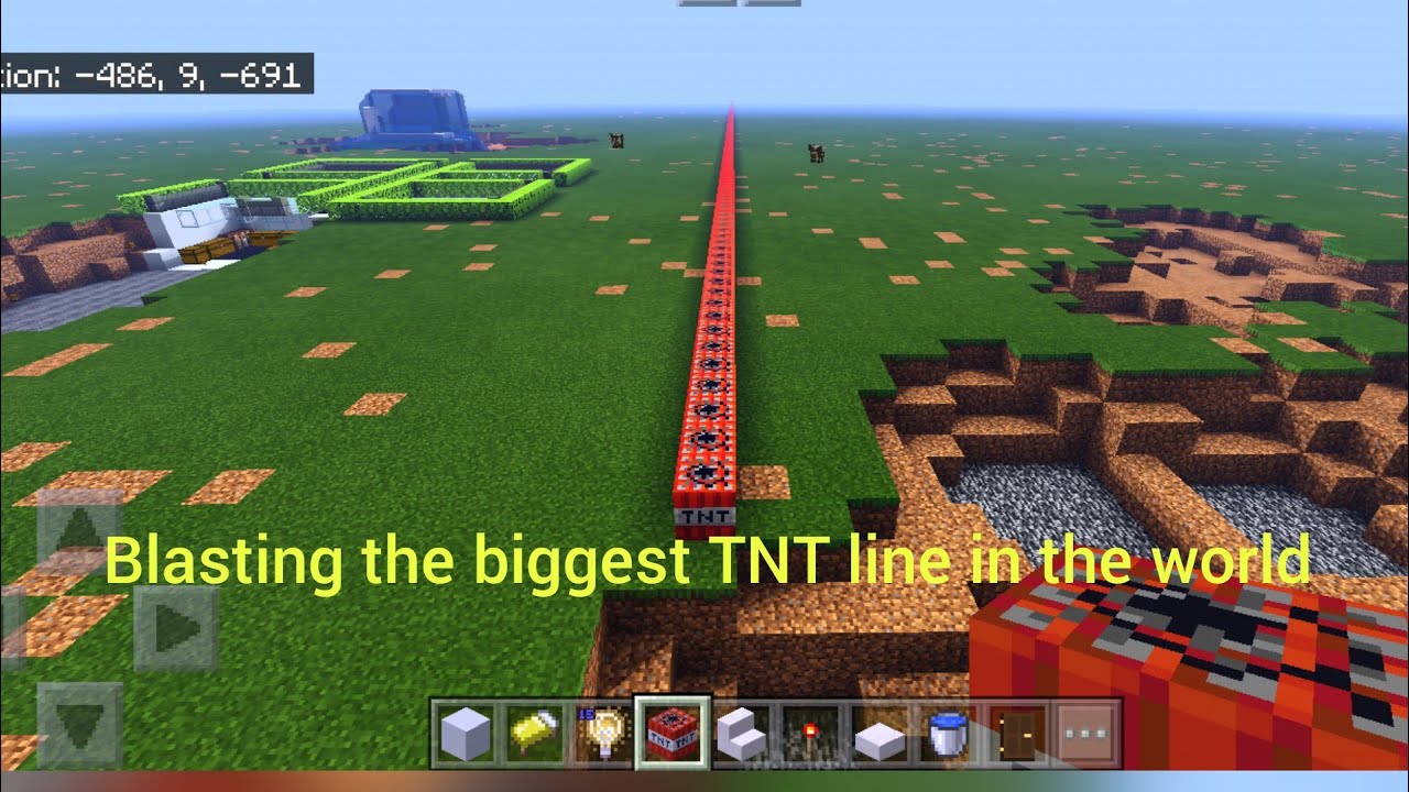 Tnt Line Blasting biggest TNT line in the world in minecraft - YouTube