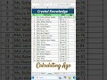 Calculating Age #excel #excelshorts #exceltutorial #exceltips #exceltricks #shorts #excelformula