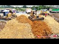 Nice Huge Land Filling Construction Project Use Bulldozer And Dump trucks Operator Skill in Cambodia