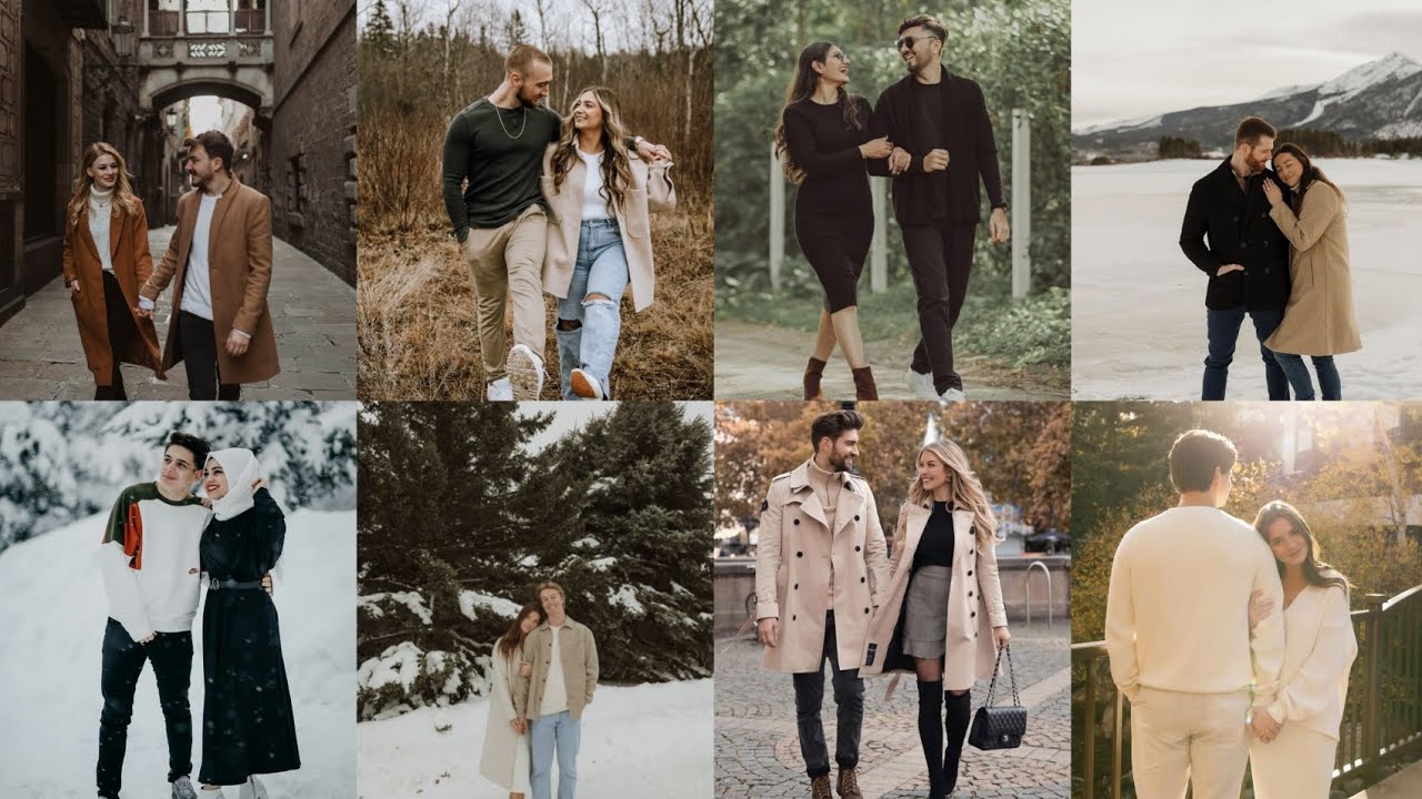 Couple winter ❄️ Dress photos ✨ posses Ideas || Trending couple winter photos ✨ posses Ideas 