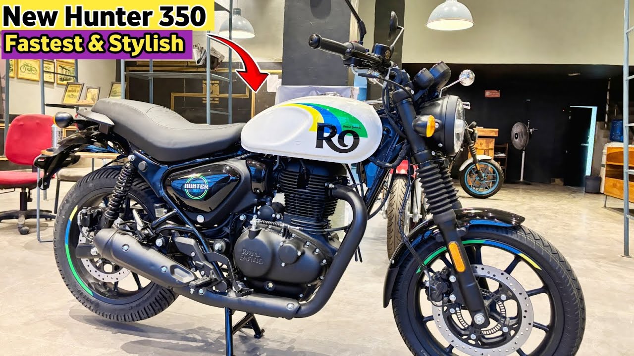 Aagaya Royal Enfield Hunter 350 New Model 2025 Rio White Colour Review ...