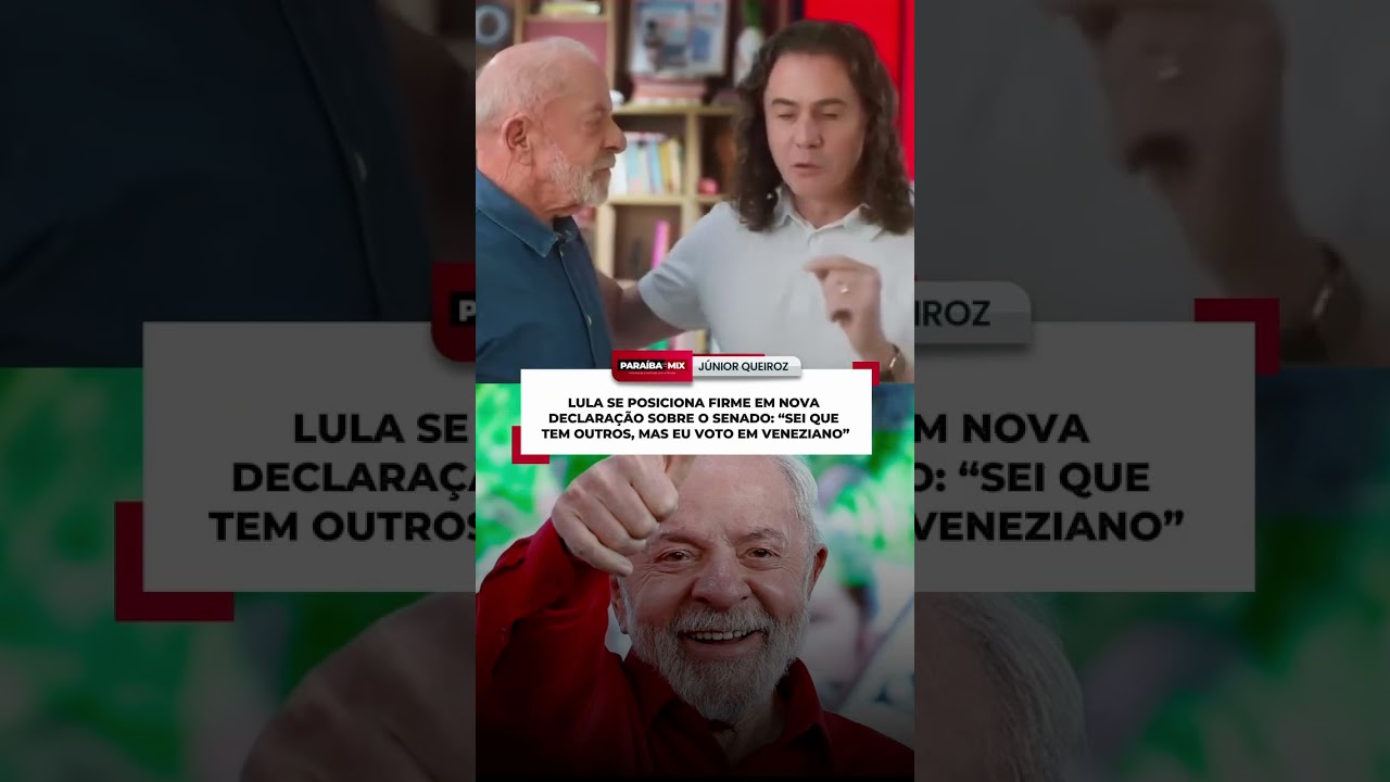 LULA SE POSICIONA FIRME EM NOVA DECLARAÇÃO: "SEI QUE TEM OUTROS, MAS EU VOTO EM VENEZIANO"