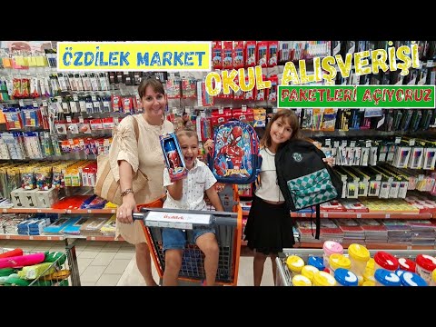 Özdilek Market Okul alışverişi sonrası kırtasiye ihtiyacımız tamam. Paketleri açıyoruz.inceleme