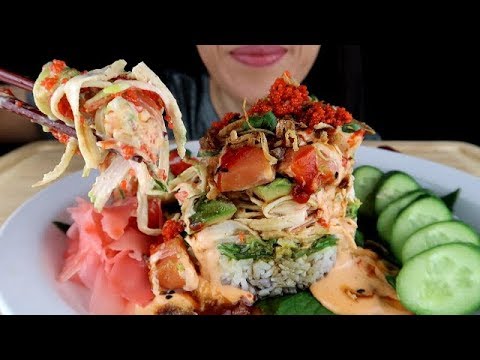 ASMR Sushi Tower 🍣 (Messy!) *No Talking Eating Sounds Mukbang