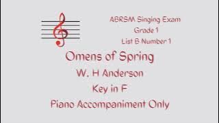 ABRSM Singing Grade 1 - List B1 - Omens of Spring - Accompaniment