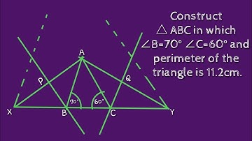 how to construct △ ABC in which ∠B=70° ∠C=60° and AB+BC+AC=11.2cm.shsirclasses.