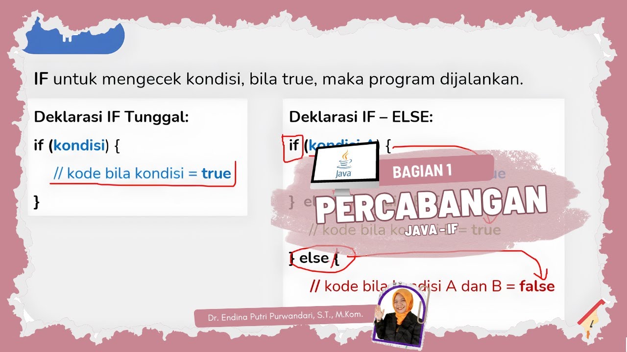 [Bagian 1] Percabangan Java - IF - YouTube