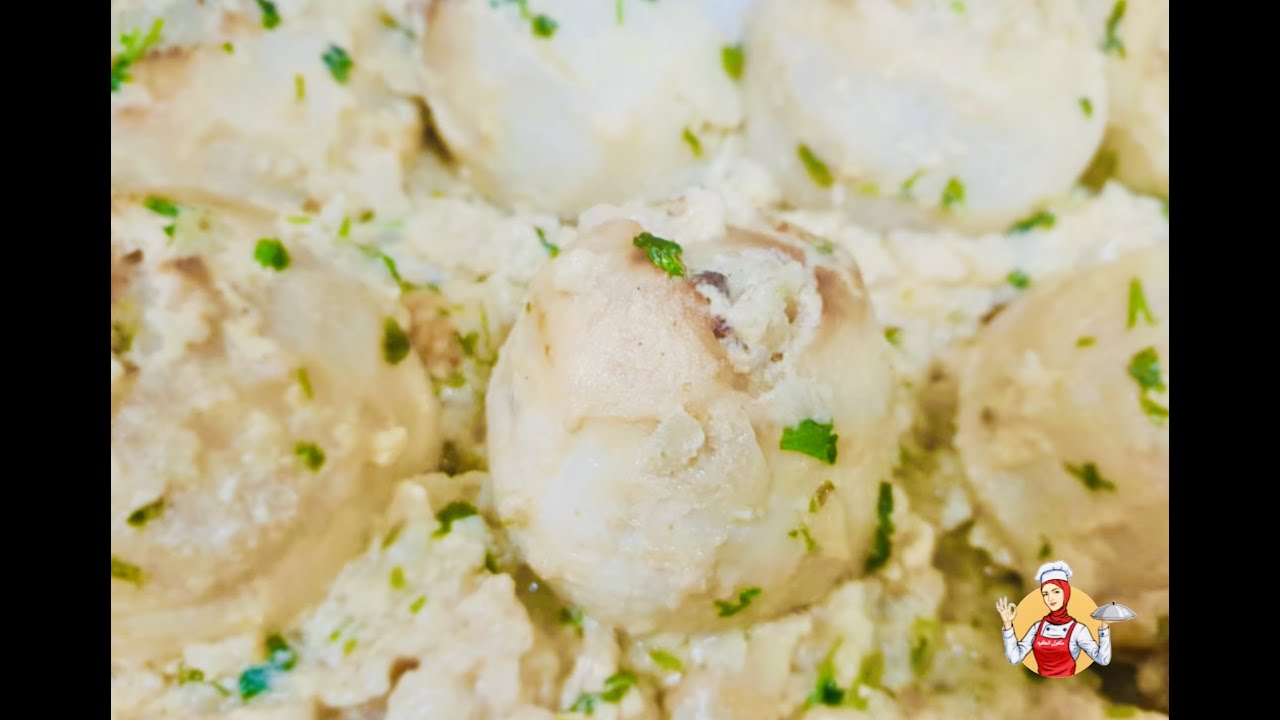 طريقة عمل اللفت المحشي بصوص الطحينه/Stuffed Turnip cooked with Tahina sauce