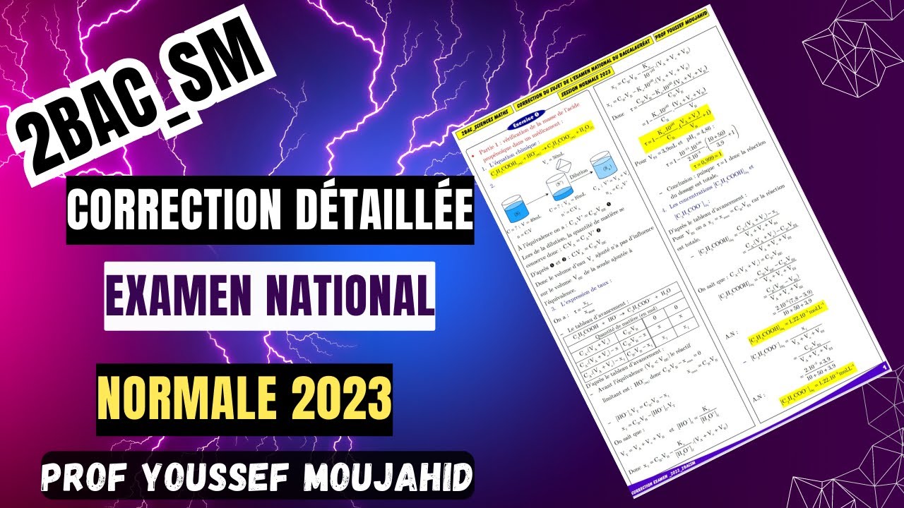 Correction examen national physique chimie 2bac_SM session normale 2023