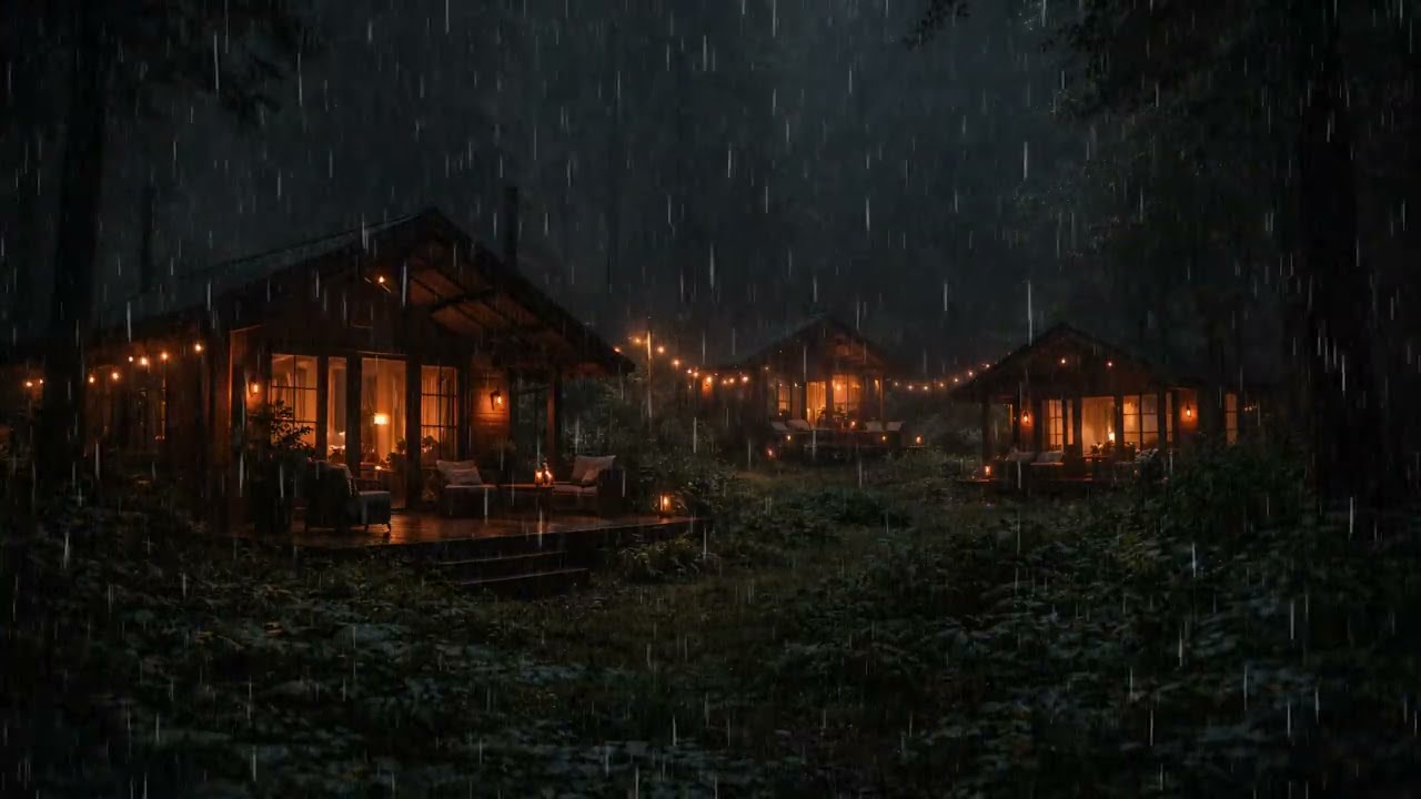 Heavy Rain and Thunderstorm Sounds in Forest for Deep Sleep & Relaxation