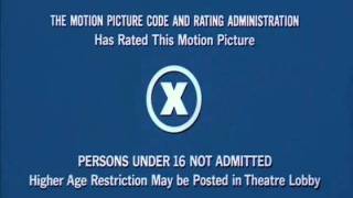 X MPAA Rating graphic 1969 (rare)