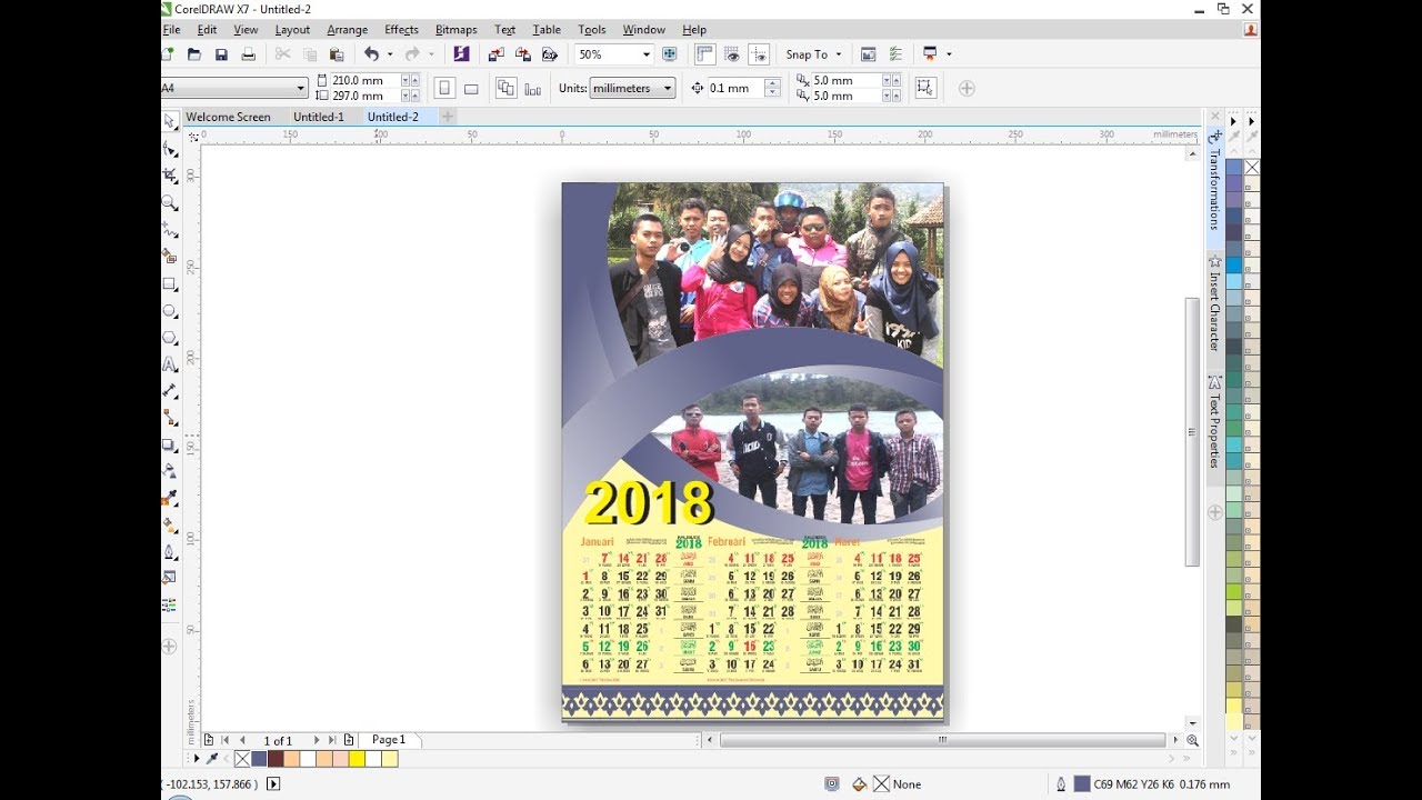  Cara  mudah membuat desain  kalender  Di Coreldraw YouTube