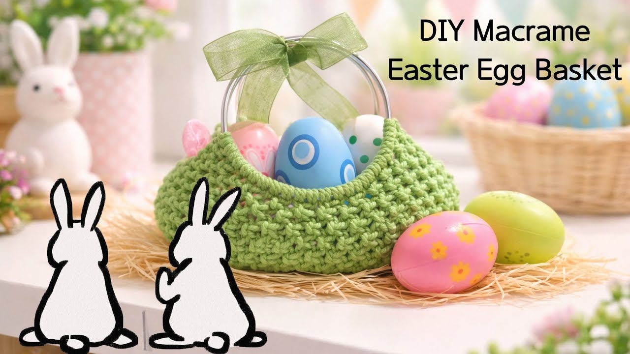 DIY Macrame Easter small egg basket 🪺 / fun Craft