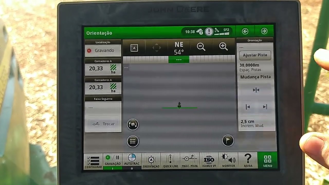 começando um novo talhão na pulverização com o monitor GS4.
