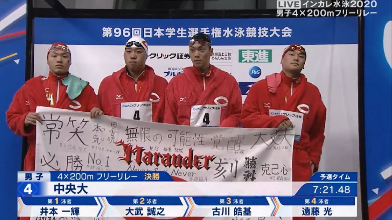 第96回日本学生選手権 800mリレー 惜しくも２位