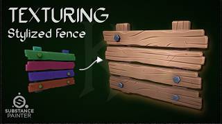 Stylized Wooden Fence Texturing Timelapse | Substance Painter