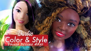 Barbie Color & Style Deluxe Styling Head PLUS Fabulous NEW Curly Hair Texture