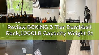 Review BEKING 3 Tier Dumbbell Rack,1000LB Capacity Weight Storage Rack for Home Gym Fitness,Multifun