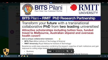 PhD Admission 2024 at BITS Pilani and RMIT - Apply Soon Deadline 17th April 2024 #rmit #australia