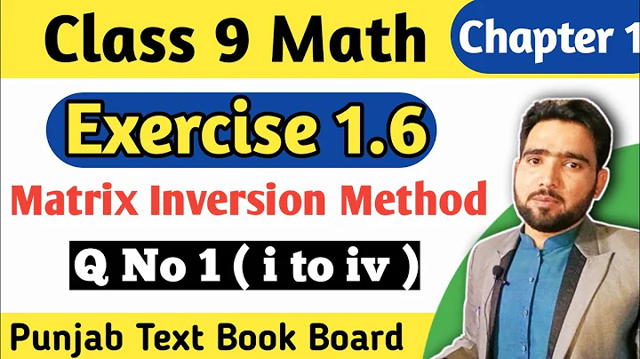 Exercise 1.6 Class 9th Maths | Part 1 | Matrix Inversion Method  | Naimat Maths