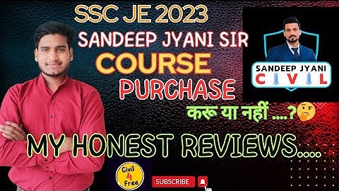 Sandeep jyani | SSC JE 2023|Sandeep jyani civil course reviews
