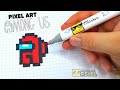 AMONG US • КРАСНЫЙ  ИМПОСТЕР PIXEL ART - РИСУНКИ ПО КЛЕТОЧКАМ DRAW