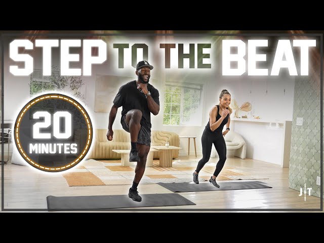 20 Minute Step To The Beat Workout [Low Impact & Motivating] class=