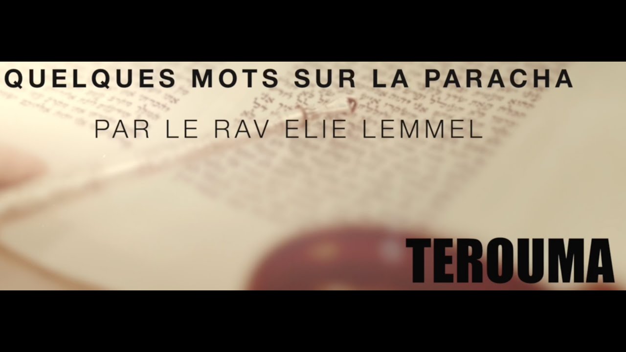 Envie d'avoir envie ! Rav Elie Lemmel - Paracha Terouma