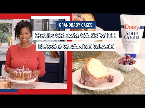 Sour Cream Cake with Blood Orange Glaze