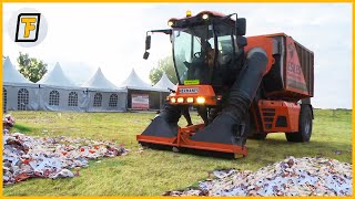 This Giant TRASH VACUUM Sweeps Festival Grounds CLEAN  Fascinating Most Powerful Cleaning Machines