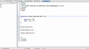 درس 49 - دورة php : توضيح الباراميترات Parameters الإفتراضية