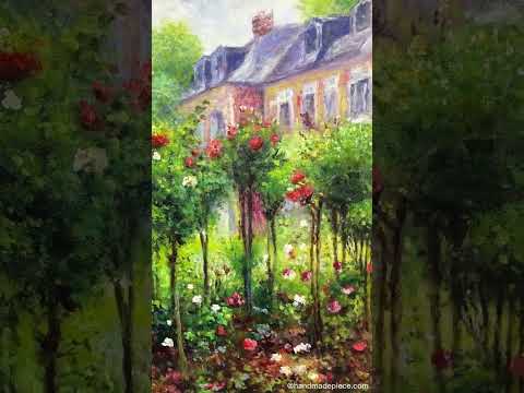 The Rose Garden at Wargemont Oil Painting Reproduction  Artist Pierre Auguste Renoir