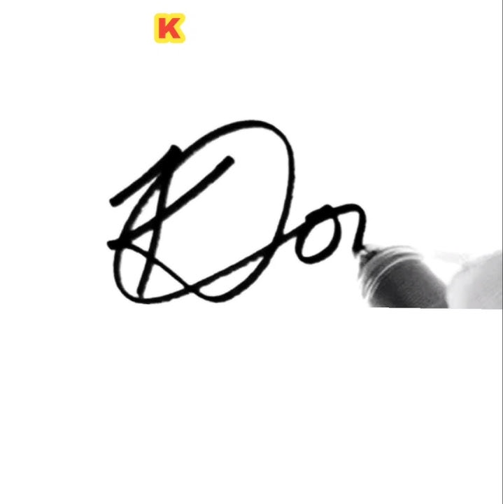 komali signature ❤️💜 letter k