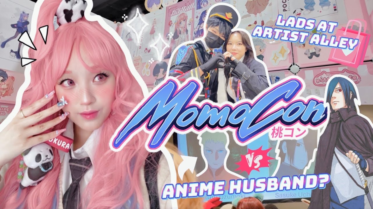 🍑⊹♡ MomoCon 2025 Vlog || Best Anime HUSBAND? Gokurakugai cosplay, Anime convention walk-through