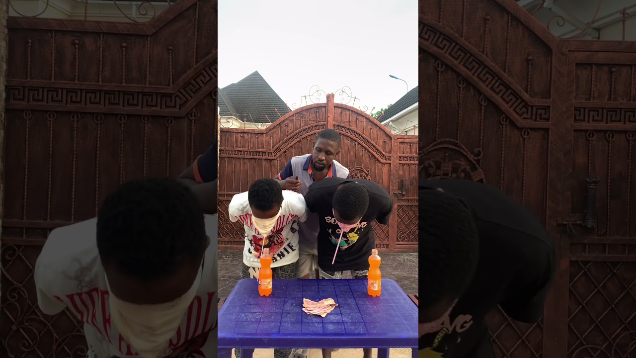 Very tough blindfold drinking game 