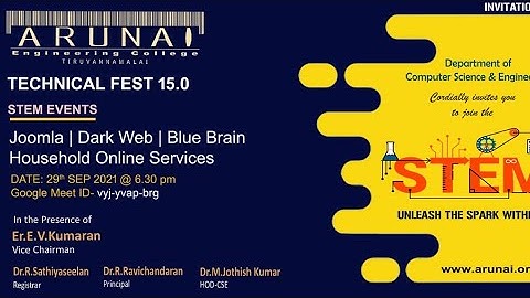 Technical Fest | Stem 15.0 | Dept of CSE | 1504 - Arunai Engineering College | Tiruvannamalai