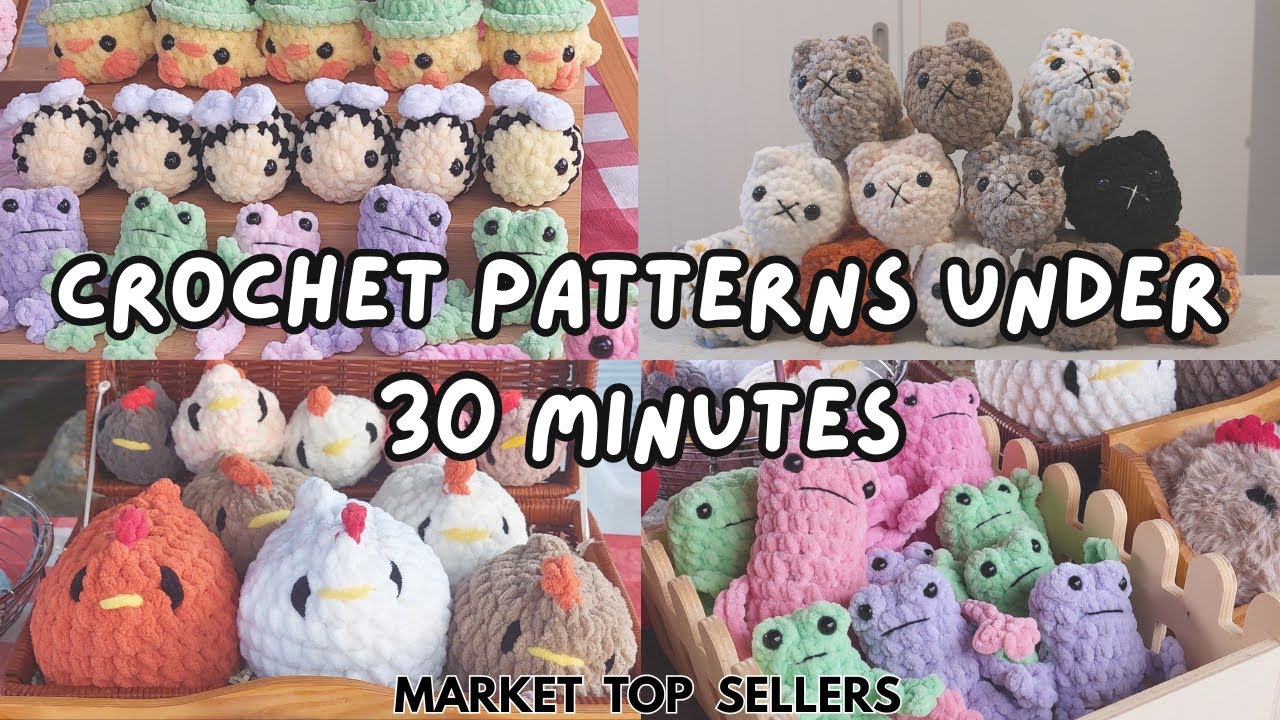 My favorite crochet patterns for markets - Top sellers all under 30 minutes 🧶💕📑