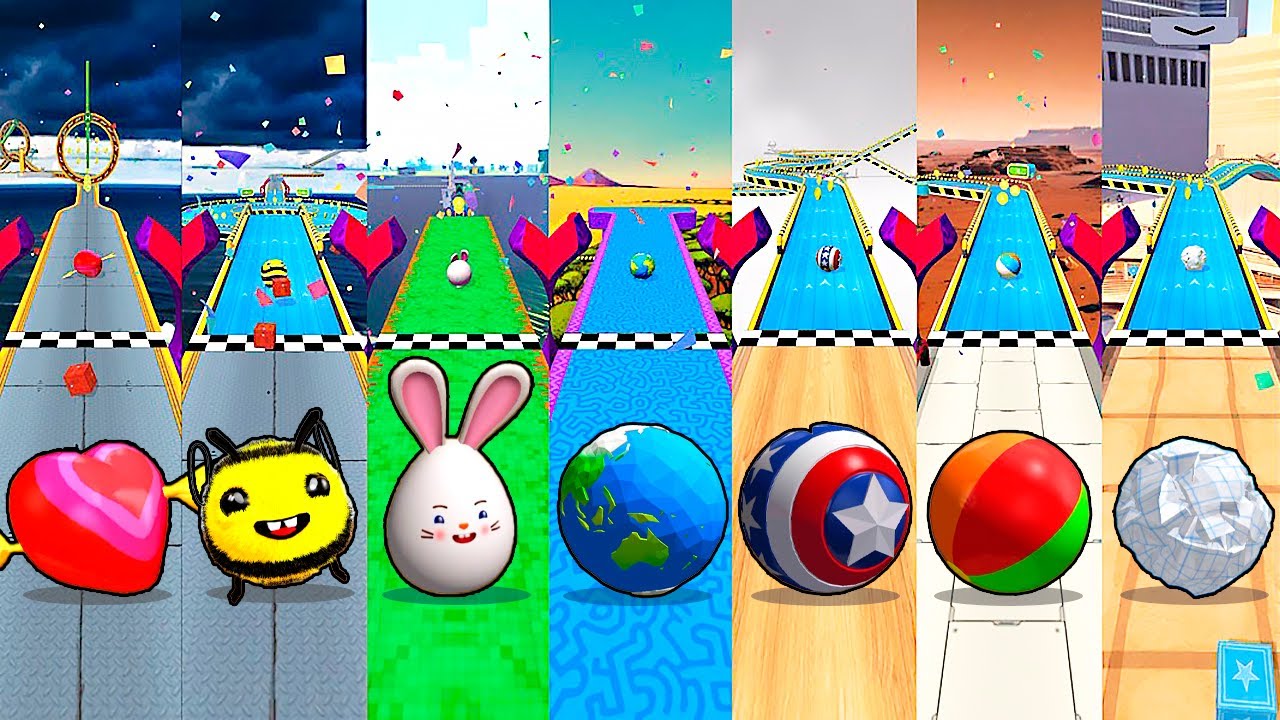 Which 2025 Ball is the Best? Patriot, School, Beach, Earth, Bunny, Heart, Bee! Going Balls Race 1118