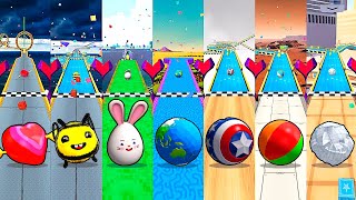 Which 2025 Ball is the Best? Patriot, School, Beach, Earth, Bunny, Heart, Bee! Going Balls Race 1118 screenshot 4