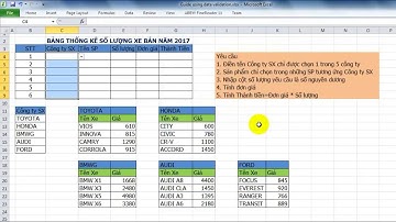 cách sử dụng DATA VALIDATION để tạo LIST và kiểm tra dữ liệu nhập