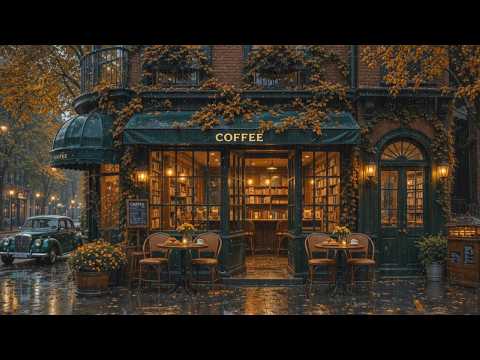 Smooth Jazz & Rainy Book Café ☕ Relaxing Jazz Music for Work, Study, Relaxation & Deep Sleep