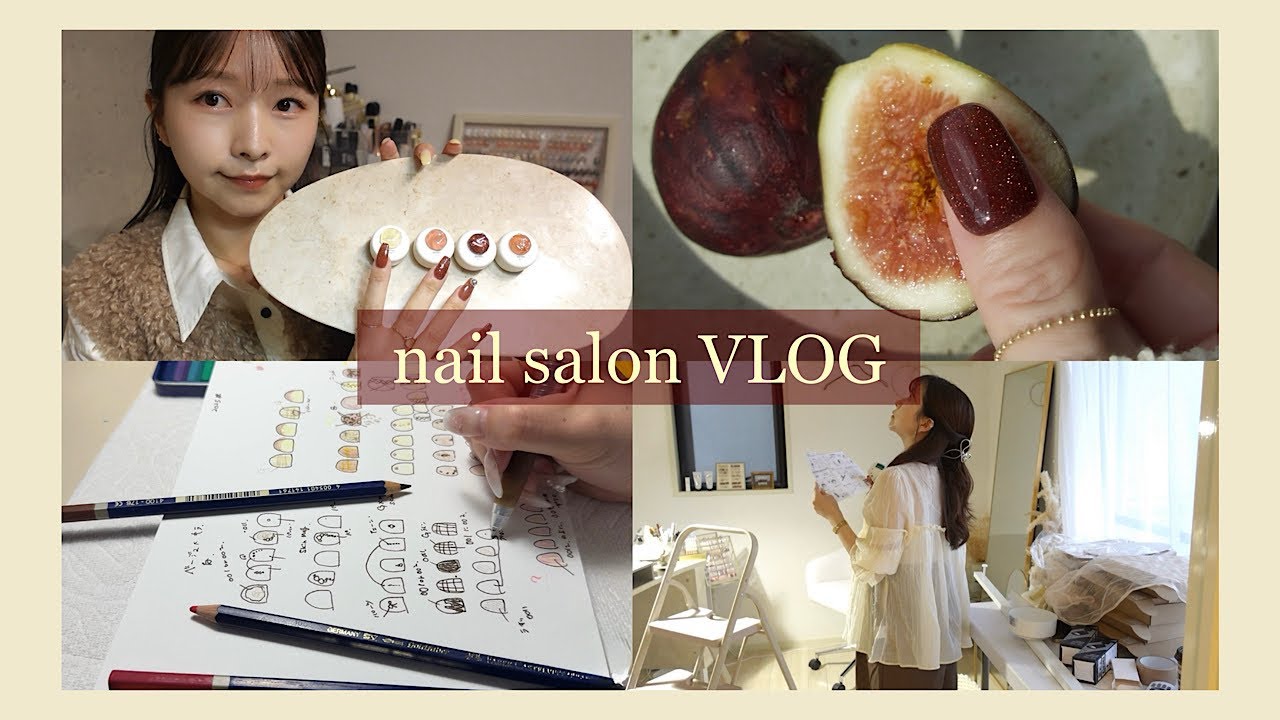 #32 ネイルサロンの日々｜ ネイルが可愛く見えるライトが大事。mrun.新作のこだわり🍑🍋🧈細かい作業の日々。