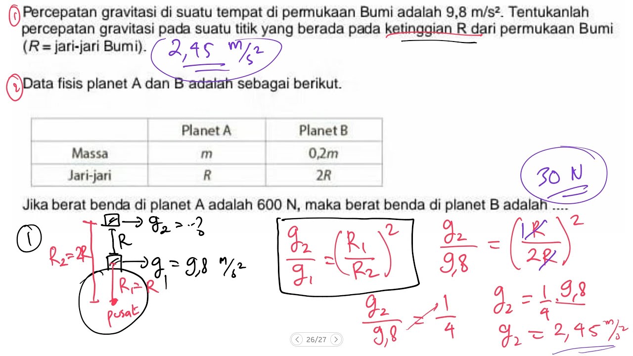 Menghitung Percepatan Gravitasi Pada Ketinggian R Dari Permukaan Bumi