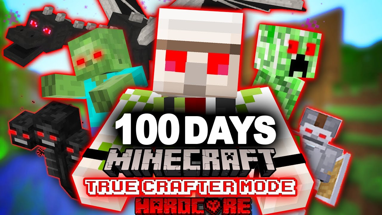 【マイクラ100days】敵が魔改造された「真のクラフターモード」で全実績解除目指して100日ハードコアサバイバル！【Minecraft】