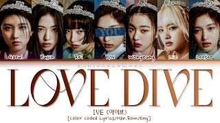IVE (아이브) & YOU | LOVE DIVE | You as a member [Karaoke] Color Coded Lyrics Han/Eng/Rom (EASY LYRICS) Resimi
