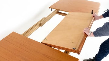 Ansager Mobler Mid Century Teak Hidden Butterfly Leaf Dining Table