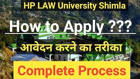 How to Apply || HP LAW University Shimla || Complete process step by step #hplawuniversity