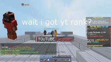 Getting YouTube Rank be like (Hypixel Skyblock)